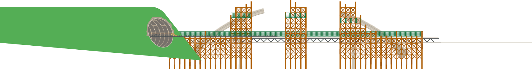 Bridge, halfway through construction